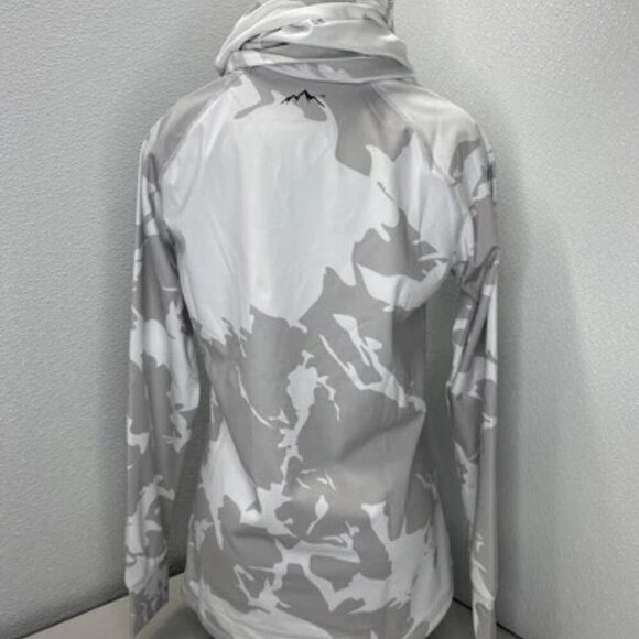 NEW DOPE Womens T-Shirt Grey/White Size S Snuggle 2X Camo Turtleneck Long Sleeve - Picture 10 of 12